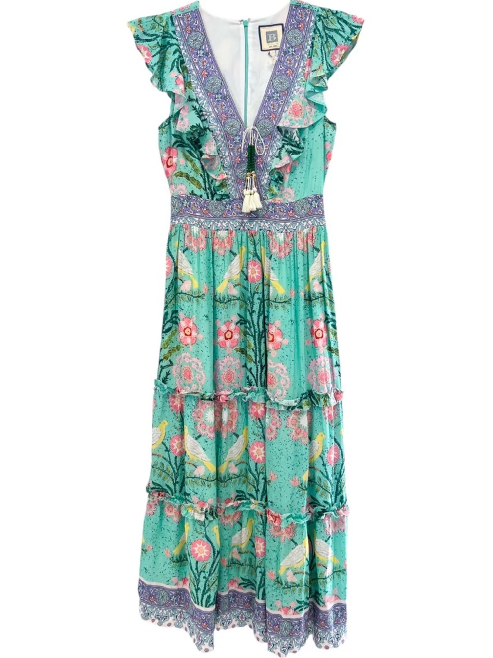 NEW Bell Alicia Bell Chloe / Annabelle Maxi Midi Dress XS Green Purple NWT